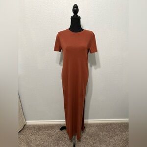 Rust Knit Maxi Dress